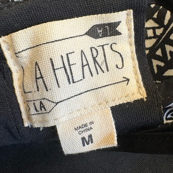 L.A. Hearts Black White Fit Flare Skater Mini Cutout back Dress size Medium - Picture 4 of 9